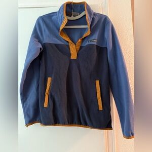 Columbia women’s Blue and Rust color block fleece pullover